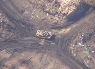 Video of Abrams as seen from Russian drone, later, it reportedly got destroyed.