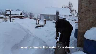 How people take showers in the coldest parts of the world.