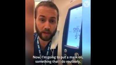 Doctor shows how masks don't reduce oxygen levels.