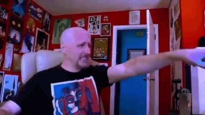 Doug Walker crying at computer