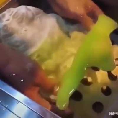 Gujo Hachiman, in Japan, has been a center of food replica production for decades. This 2014 video by Tony Begbie shows how display lettuce is made out of wax [source:  