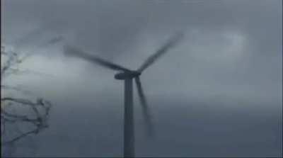 Strong winds destroy this windmill