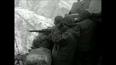 KATUSA Sharpshooters Overwatching Valley. JAN 1953 [Korean War b/w]