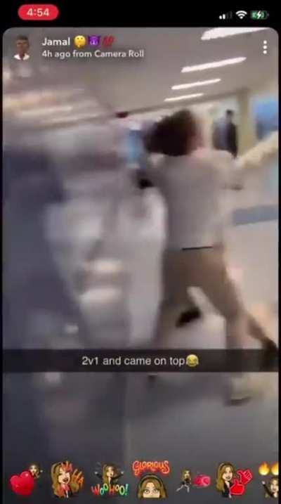 Dude gets Jumped by two Bullies and still Wins