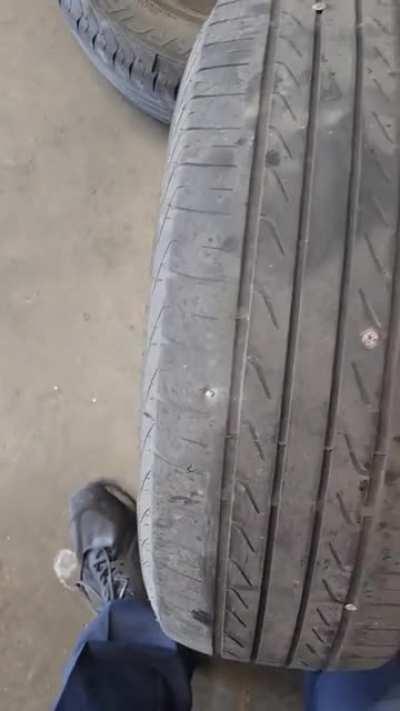 Guy said he got &quot;pranked&quot; by some idiot kids. Did it to 2 of his tires.