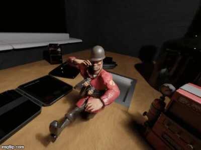 Here, have a raytraced dancing tiny desk soldier in these trying times