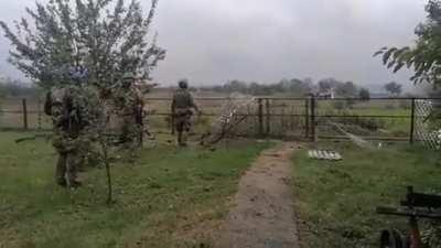 Foreign Volunteers firing a Rocket towards a holdout in Lyman, followed by a trading of middle fingers and rounds with the Russian troops.