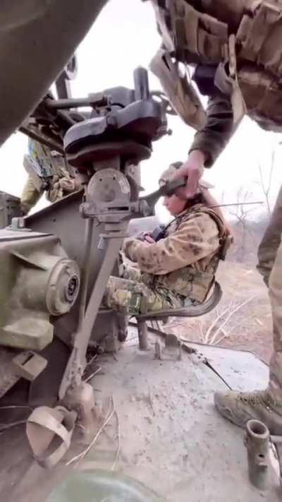 AZP S-60 57mm anti-aircraft gun crew operating against Russian positions. 23rd Motorized Battalion 