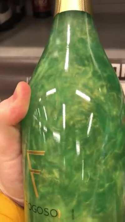 This bottle of sparkling wine looks like it has some magic potion inside.