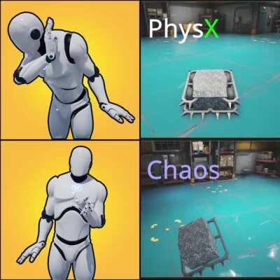 Chaos vs PhysX . Just tried new Chaos physics engine without any code changes. Well it was unreal chaos!