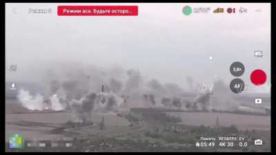 Intense Russian rocket bombardment of the Vuhledar/Vodyane 