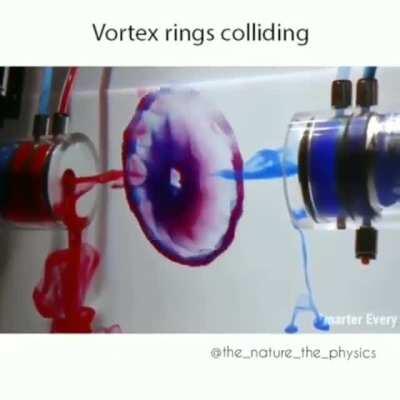 Vortex rings colliding