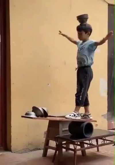 A child who reaches a master level in balance skills