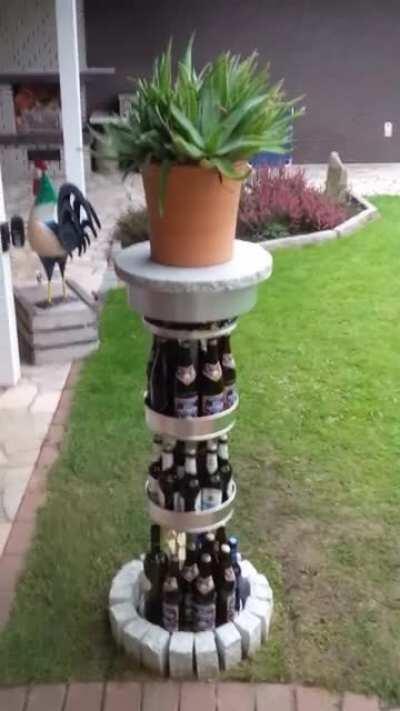 A hidden beer fridge