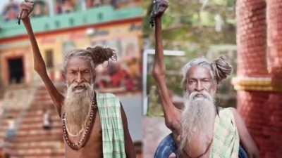 Amar Bharati, a bank employee turned ascetic after an epiphany, has kept up his arm up for 49 years as a sign of gratitude &amp;amp; faith to his deity