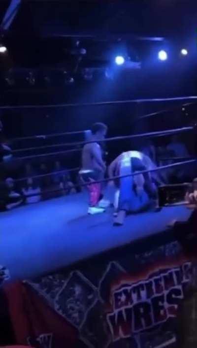 Guy from the crowd jumps into the ring