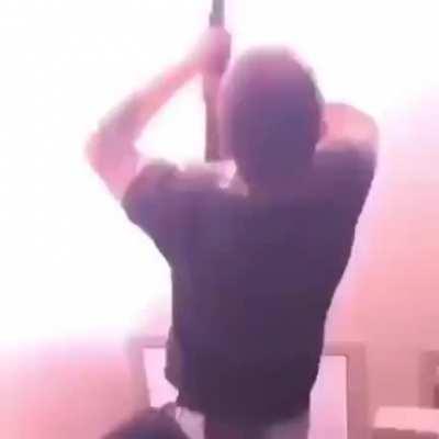 WCGW holding the ceiling bulb