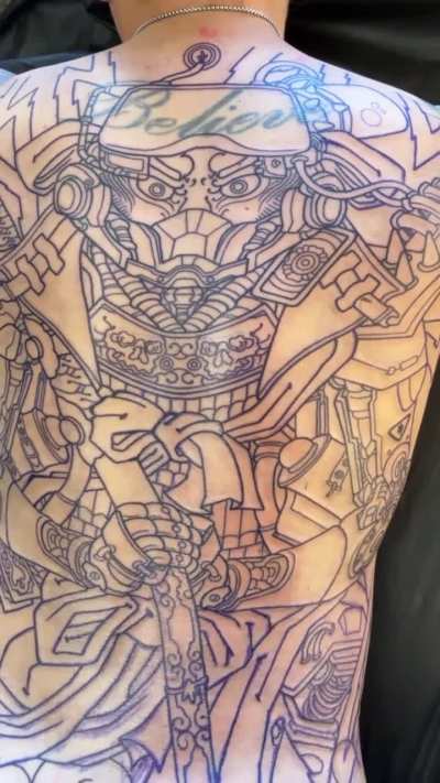 Cyberpunk-Irezumi mashup start. Done by me. @tykohle TheGlumReaper Saskatoon,SK