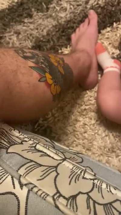 My daughter loves bright colors, I think she was trying to eat my tattoo?