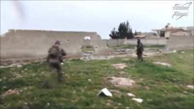 [2/20/2015] Combat Footage From LMA Shows LMA Fighters Fighting SAA Troops In Aleppo, Syria