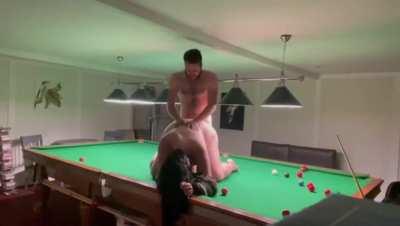 Amateur Plowcam on top of a pool table featuring some serious ass