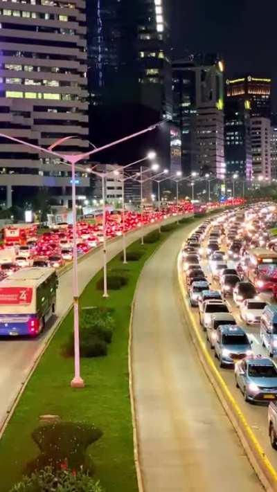 Buses get a special lane in Indonesia