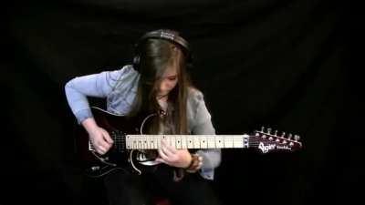 Young girl plays Through the Fire and Flames on Guitar....and nails it. Anyone know where Tina S. is today?