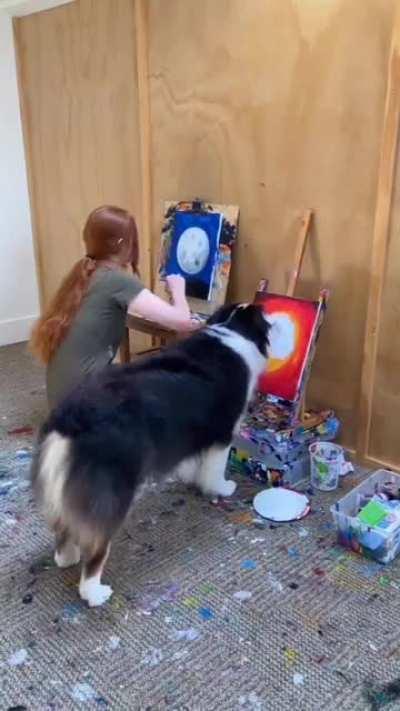 Painting with the pup