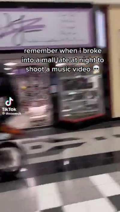 Just breaking into a mall and wrecking it just for a music video