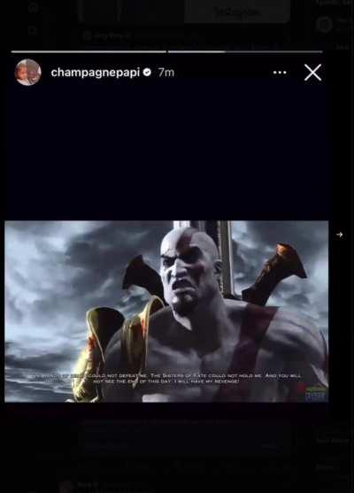 Drake using a God Of War clip to defend himself in his ongoing feed with Kendrick Lamar!