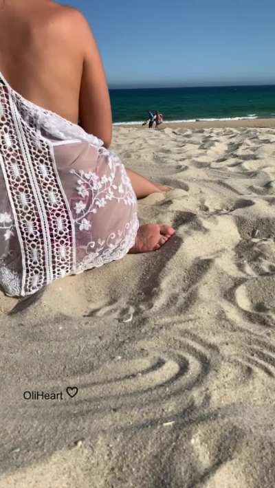 Showing off at the beach
