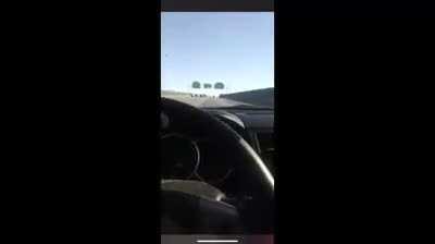 Driving really fast on the highway and recording it