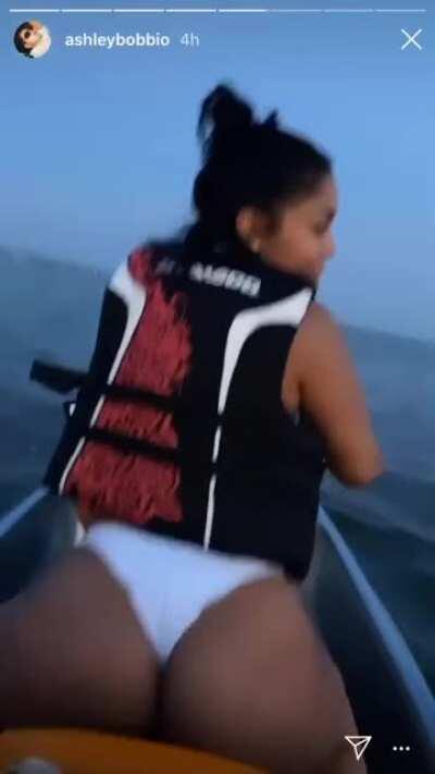 Shaking ass on Jet Ski