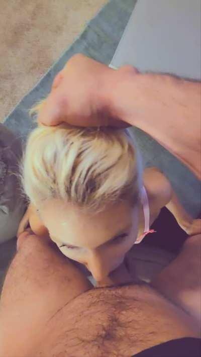 Hot Blonde Wife Big Dick Blowjob Cock Deepthroat