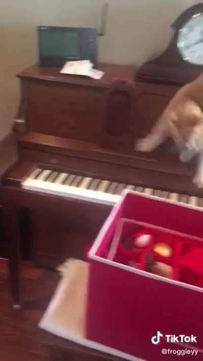 To get off the piano