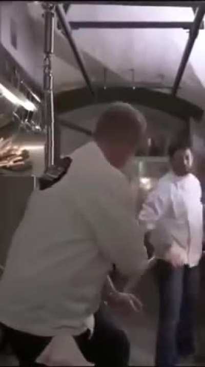 Chef working in the kitchen after motorcycle accident