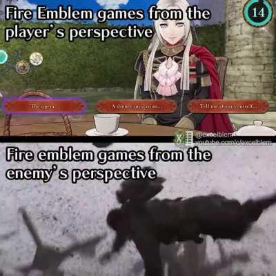 Fire Emblem games from the player's perspective vs the enemy's perspective