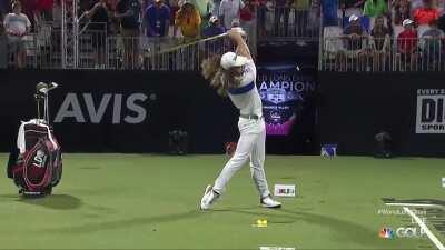 Kyle Berkshire is the longest golf ball hitter in the world. He is the reigning World Long Drive champion.