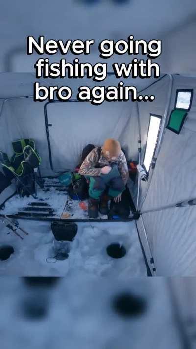 Ice Fishing Bro Had No Choice