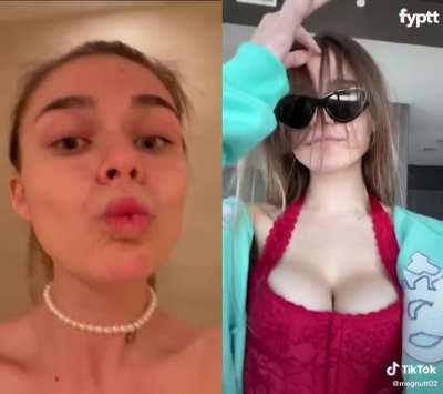 TikTok boobs show compilation with a famous hot girl