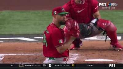 Bryce Harper reacts to Trea Turner's grand slam in Classic