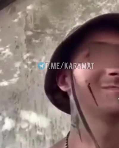 Russian soldier filmed himself getting hit with a fragment from Ukrainian DPICM munition, summer 2024