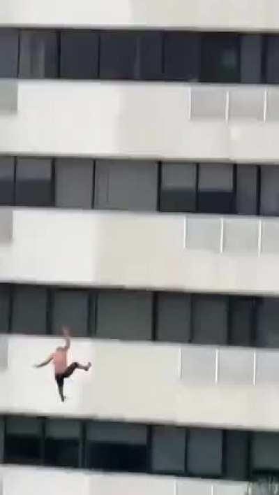 Another angle from guy jumping from 17th floor in Ecuador