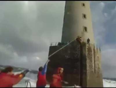 Changing Shifts At One of The World's Most Dangerous Lighthouse.