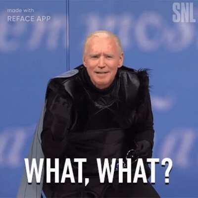 Joe Biden as Jim Carey on SNL