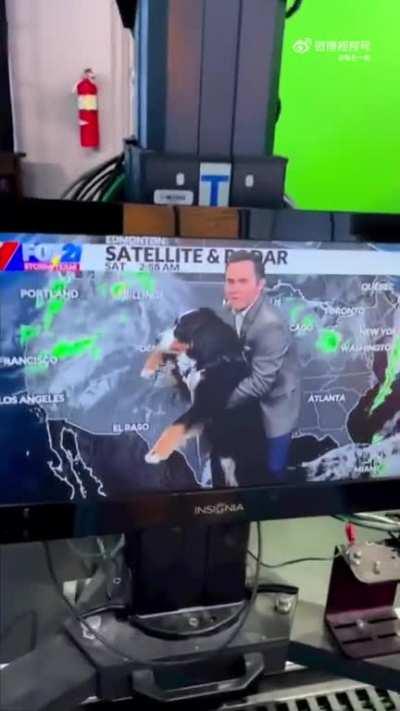 Behind scene of weather forecast 