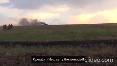 Unsuccessful offensive of the LPR separatists on the positions of the Ukrainian military. Lugansk region. 08.08.2014. Subtitles.