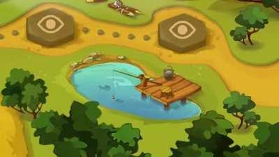 Global map from our game Braveland Knights with an animated fishing pool. Any feedback, folks?