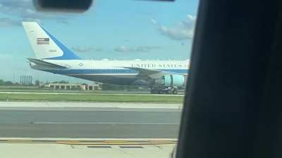 Air Force One landed right in front of me!