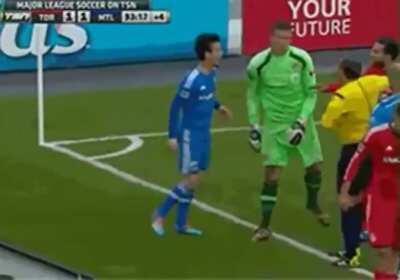 Goalkeeper magically heals shattered leg